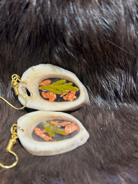 Copper & Cedar Deer Antler Earrings