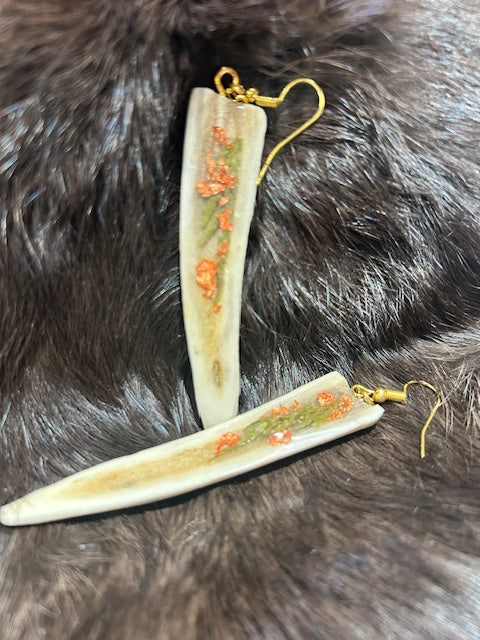 Copper & Cedar Deer Antler Earrings