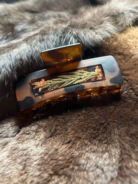 Copper and Cedar Hair Clip