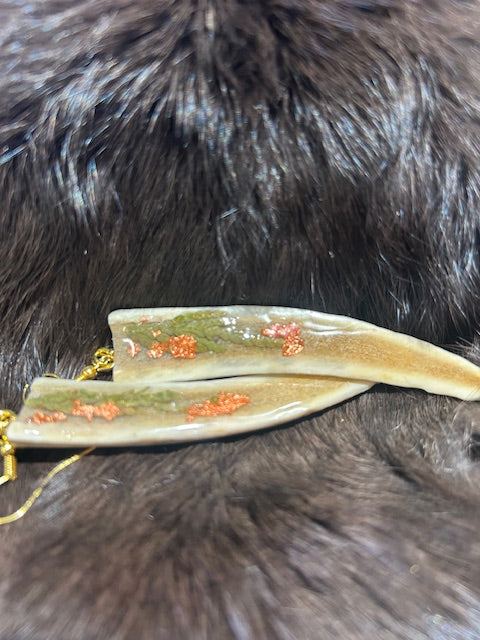 Copper & Cedar Deer Antler Earrings
